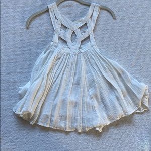 White Free People open design tank top